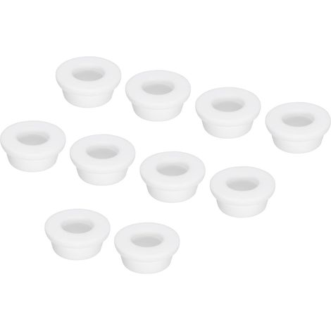 10Pcs Passe Fil Caoutchouc Œillet de Type T Diamètre d'Installation 26mm (32x16x13mm) Passe-Câble Bouchons d'Étanchéité Flexibles pour Trou de Câbles, Blanc (1/5)