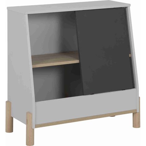 Meuble de rangement enfant avec porte coulissante ardoise - RA5042 (1/5)