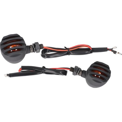 Feux clignotants moto avec grille de protection, 3 fils, rétro, trou de montage 10mm, universel, paire. (1/5)