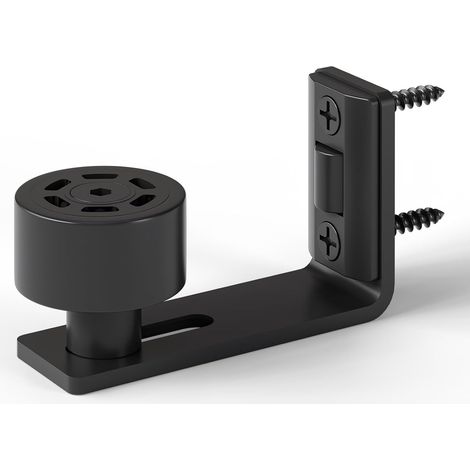 Ajustable Guide de Plancher Noir Guide Inférieur Pour Porte en Bois Coulissante Mur/porte (1/5)
