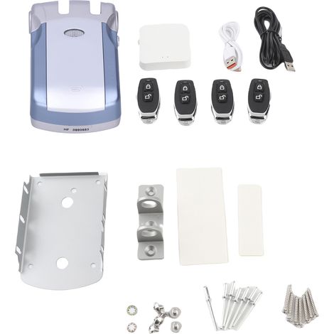 Ortviai WAFU 010 Serrure Électronique Intelligente Invisible WiFi avec 4 Télécommandes et Boitier Argent Bleu