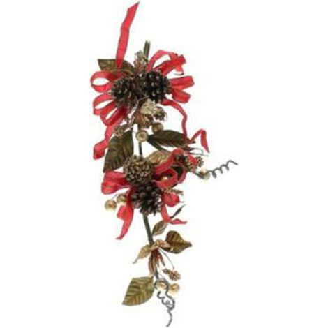 Decorazione per porta natalizia fuoriporta - colore rosso/oro - addobbo di natale