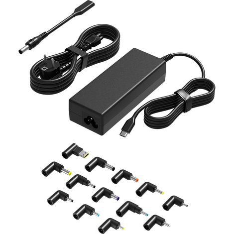 Chargeur Universel 100W pour PC Portable avec USB-C et 15 Embouts, Compatible avec 15, Chromebook/Monitor (1/5)