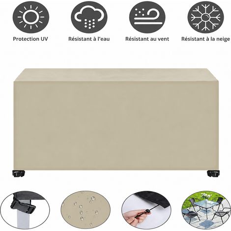 Housse de protection pour mobilier de jardin beige en tissu Oxford 420D avec boucles 80 × 80 × 80 cm beige 80 80cm 30 × 25 × 5 cm 570 g – Livraison gratuite