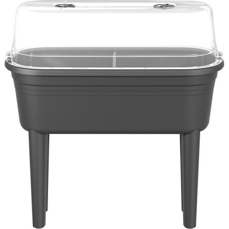 Orto rialzato con serra, nero, H.26,5 x L.37 x P.78 cm SANS MARQUE