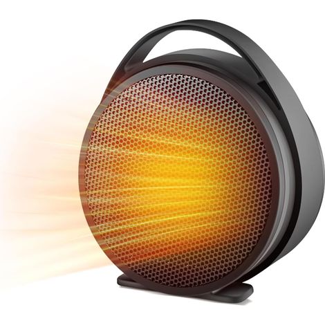 Riscaldatore ausiliario da 1000 W, termoventilatore con termostato, riscaldatore elettrico in ceramica PTC, 2 modalità, protezione da surriscaldamento e ribaltamento, termoventilatore per ufficio dome