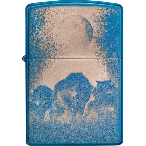 Zippo Accendino, metallo, blu lucido, taglia unica
