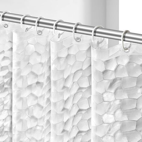 Rideau de Douche Liner avec 12 Crochets, résistant aux moisissures, antibactérien, étanche à l'eau 72 x 78 Semi Transparent
