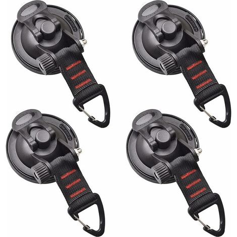 Lot de 4 ventouses d'ancrage multifonction pour voiture - Kit de fixation pour bâche de camping - Ventouse avec fixation - Pour camping-car, maison, atelier (1/4)