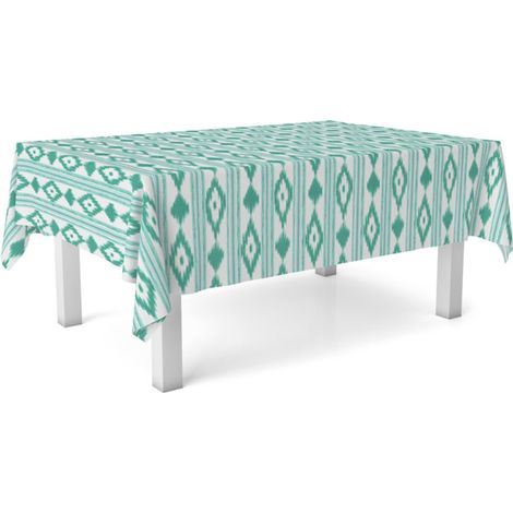 Nappe Toile cirée Lavable carrée 140x140 cm Turquoise (1/4)