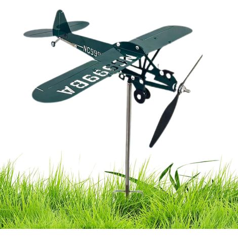 Girouette Avion, Moulin à Vent de Jardin pour Décor d'Intérieur/Extérieur, (1/5)