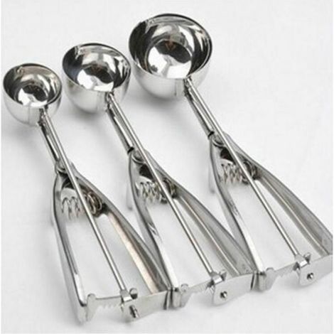 Cuillère Glace,Crème Glacée Réutilisable Ice Cream Scoop Acier 304 Renforcer Cuillères Sphériques pour Cookies Servir Glace Sorbets