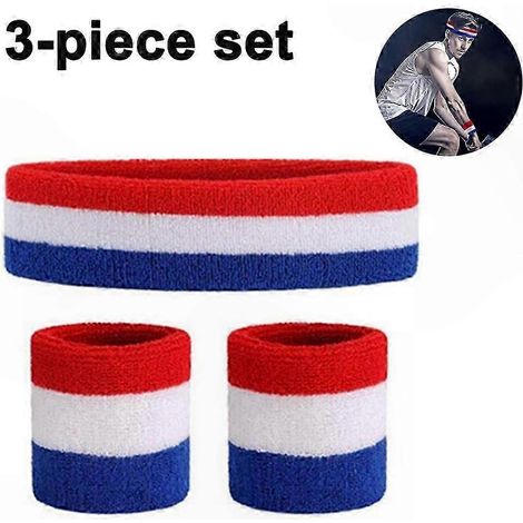Frottee-Stirnband und -Armbänder – 2er-Pack, schweißableitende Accessoires für Sport, Fitness und körperliche Aktivitäten, atmungsaktives und schnelltrocknendes Material (1/5)