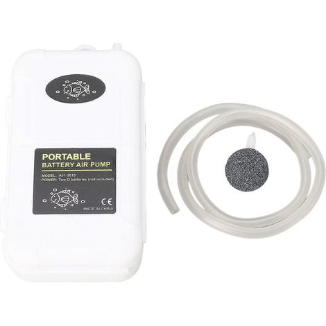 Tragbare 5W-Sauerstoffpumpe für Aquarien mit 0,6m Schlauch, geeignet für den Außenbereich.