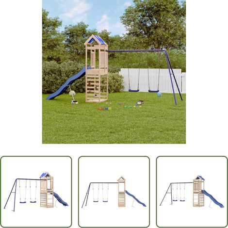 vidaXL Holzspielplatz - Spielturm Massivholz Kiefer (1/5)