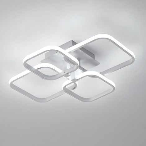 COMELY Plafoniere a LED moderne per soggiorno, camera da letto, corridoio, ufficio (4 quadrati bianchi, 60 W, luce bianca 6500 K) (1/5)
