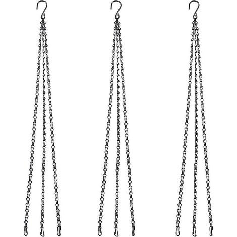 Sunrain Hängekorbkette, Set mit 3 Metallketten mit Clips, kompatibel mit Blumentöpfen und Pflanzgefäßen [NX] (1/3)