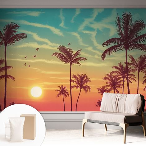 Carta Da Parati - Non Tessuto - Con Colla Inclusa - Per Interni - Ecologica - Con Ingresso - Soggiorno Paesaggio tropicale 312x219 cm (1/5)