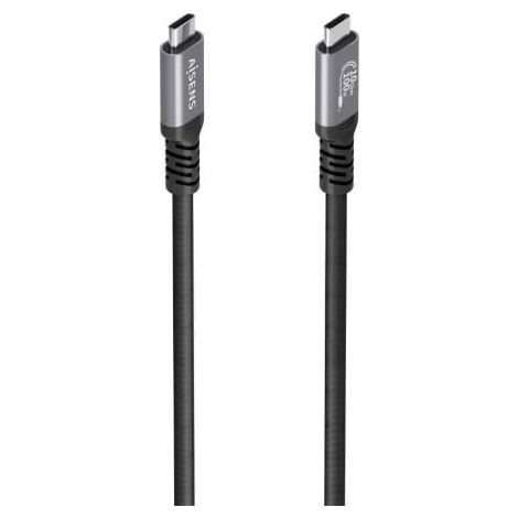 Cable USB 3.2 Tipo-C Aisens A107-0990/ USB Tipo-C Macho - USB Tipo-C Macho/ Hasta 100W/ 10Gbps/ 5m/ Negro