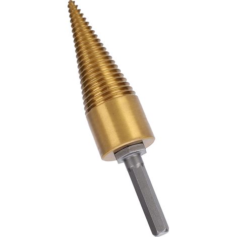 Fendeur de bûches à cône torsadé, foret à queue hexagonale, outil de fendage plaqué titane 32 mm S