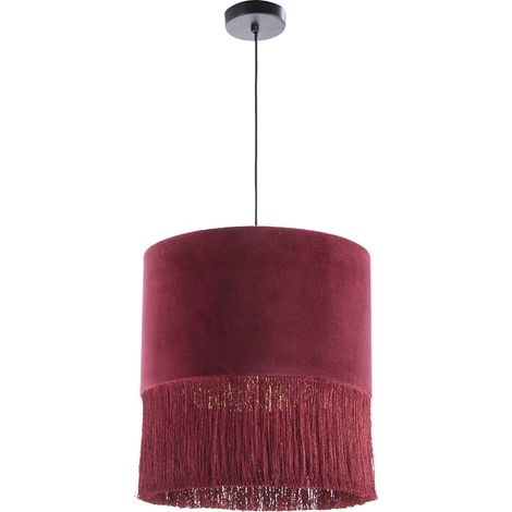 Plafonnier 40x40x43 Velours Rouge (1/3)