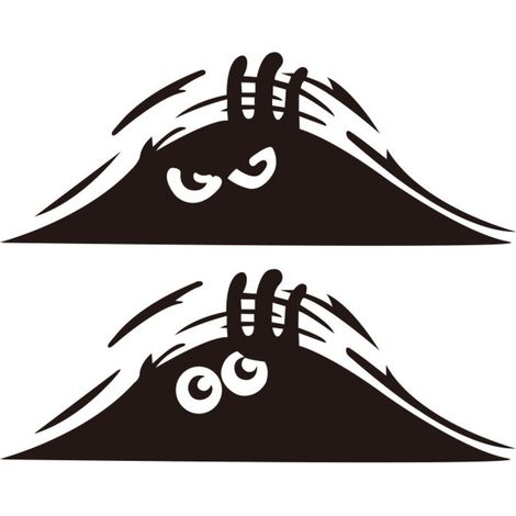 Juego de 2 pegatinas exteriores para coche, pegatinas personalizadas para coche, pegatinas con diseño de monstruo, paquete de pegatinas con la bandera española, 6 unidades de pegatinas (1/5)
