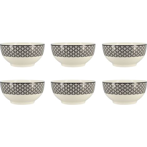 Lot de 6 bols en porcelaine 50cl, GRAPHIK
