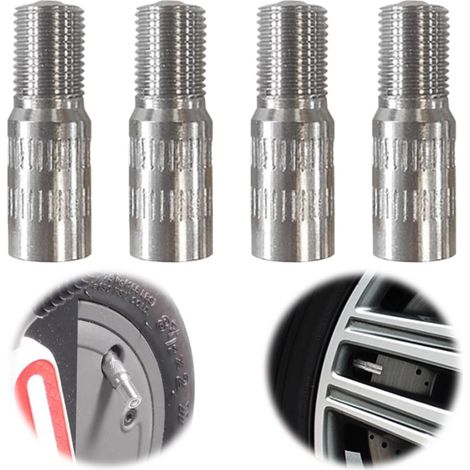 4pcs Car Valve Extender, 27mm Tire Valve Extenders with Thread, Copper Valve Extension Adapter for Scooter, Car, Motorcycle (1/5)