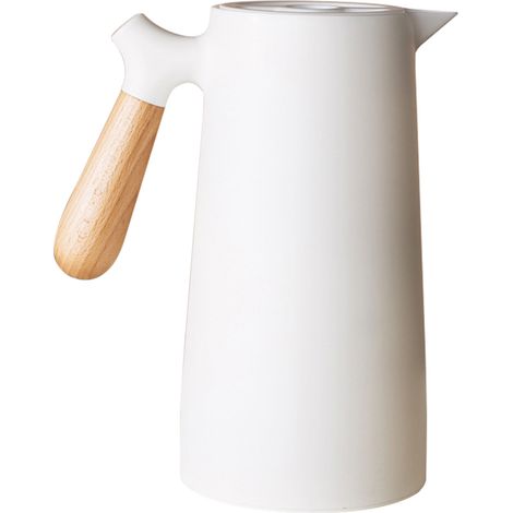 Bouilloire isotherme sous vide pour thé, eau et café, doublure en verre multicouche, blanche, 1 L, idéale pour la maison et le camping. (1/5)