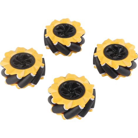 Lot de 2 paires Roues Mecanum 80mm pour Robot Voiture Omnidirectionnelle, Pièces DIY Accessoires de Châssis, Compatible Projet (1/5)