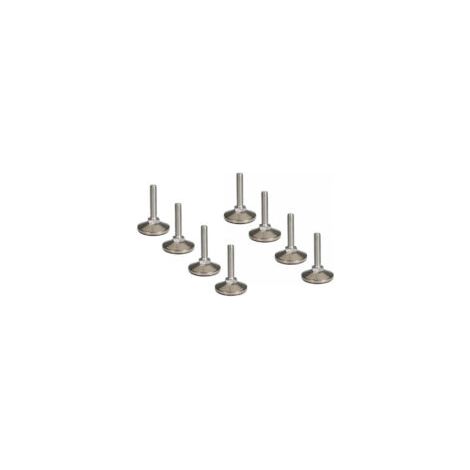 8 patas ajustables de acero inoxidable M10 x 50 mm para muebles o estantes - Crezuo