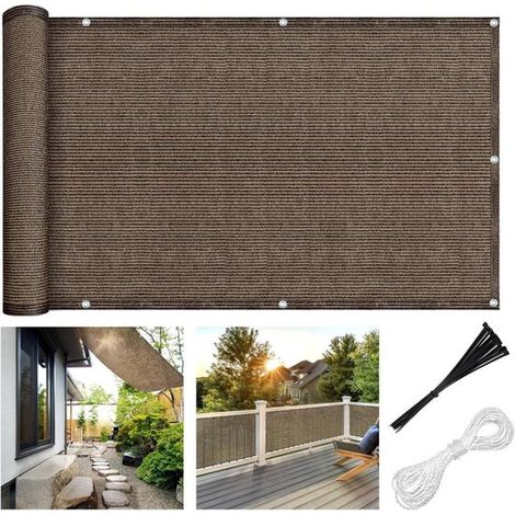 Sonnensegel 300 cm x 90 cm quadratisch mit Kabelbindern und Nylonseilen HDPE 90 95 % UV Schutz für Garten, Terrasse, Balkon und Pool 1 Stück, bra (1/5)