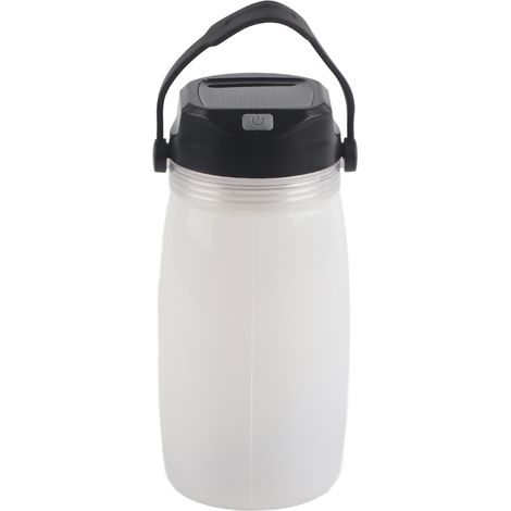 Gourde avec Power Bank Solaire USB, Lanterne de Camping Suspendue (Blanc) (1/5)