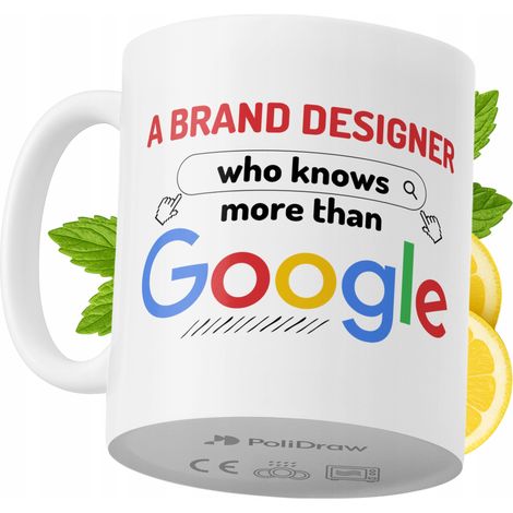 Lustige Kaffeetasse mit witzigem Textdesign für Markendesigner – ideal für Geburtstage, Namenstage, Feiertage und besondere Anlässe. Hochwertige Tasse für Zuhause, Büro und Arbeit. Farbe: Weiß, 330 ml