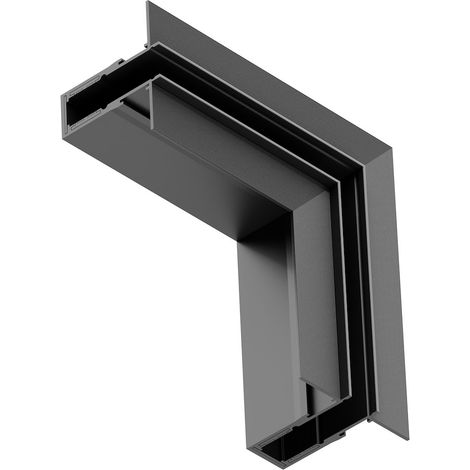 Connecteur rail encastré d’angle latéral noir 1 phase MAGNETIC TRACK 10MM Milagro (1/4)