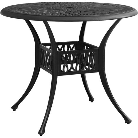 vidaXL Table de jardin Noir 90x90x74 cm Aluminium coulé (1/5)