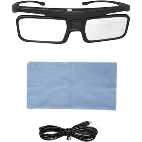 Lunettes 3D DLP Link à obturateur actif, rechargeables par USB, pour projecteur DLP home cinéma. Non compatibles avec tous les téléviseurs. (1/5)