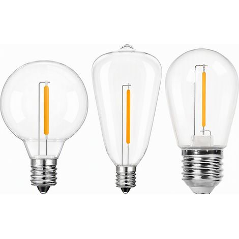Ampoule LED à filament basse tension G40 à culot E12, gradable, 1 W, 12 V, lumière chaude 2700 K, ampoule rétro et étanche (1/4)