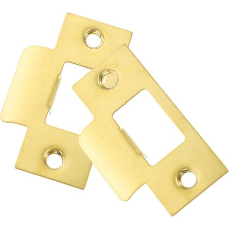 Plaque de gâche de pêne dormant 2 pièces, plaque de renfort de porte en acier inoxydable, plaque de frappe pour porte, pour réparation de porte (1/5)
