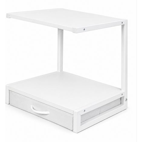 Levede Printer Stand With Drawer 2 Tier Desktop Storage Shelf Office Table Steel (1/5)