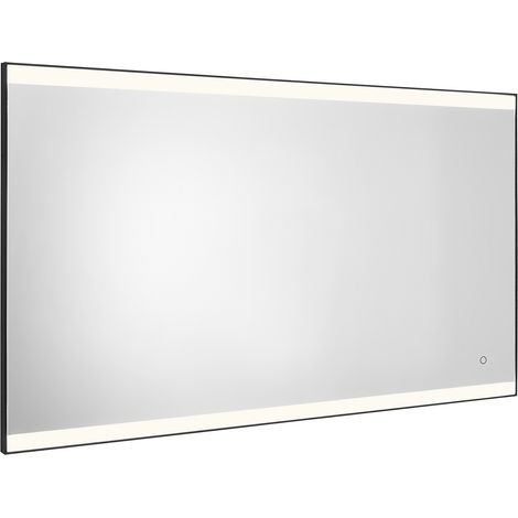 GEDY Jeff specchio 110X80 cm con luci a led, bordo sabbiato e cornice in pvc nero matt codice prod: 000033041400000 (1/3)