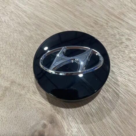 60-mm-Radnabenkappe für Hyundai Verna – Felgenmitte, Radkappe, Radabdeckung, 4-teiliges Set, robustes und einfach zu montierendes Felgenzubehör – Schwarz (1/2)