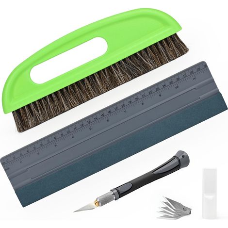 Kit Pose Papier Peint Outils de Film pour Papier Peint Fenêtre Voiture Carrelage Vinyle 4 pièces avec Brosses Raclette (1/5)