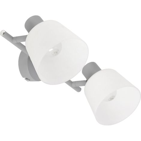 Plafonnier minimaliste gris 2 globes E14 2x40W Ginko (1/2)