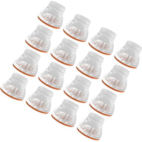 Lot de 16 petits protège-pieds transparents pour chaises et tables - pliables, antidérapants, épais, insonorisants, compatibles avec une inclinaison jusqu'à 30°. (1/5)