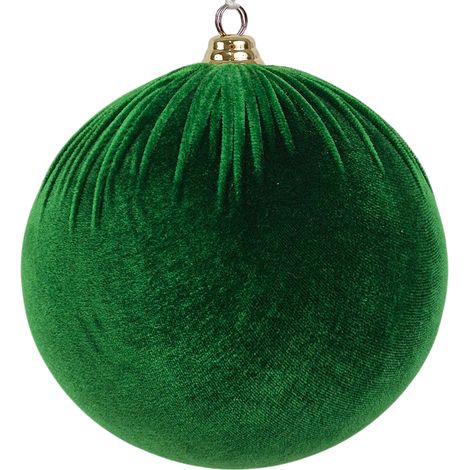 Palla per albero di Natale 15 cm effetto Velluto verde grande Decorazione addobbo Albero Elegante Addobbi Natalizi per Casa, Ufficio e Locali allestimento vetrine (1/5)