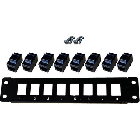 Cat6 Ethernet-Patchpanel mit 8 RJ45-Anschlüssen, zur Wand- und Rackmontage geeignet, Keystone-Buchsenmodul, ideal für Hochgeschwindigkeitsnetzwerke.