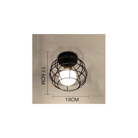 Geometrische Wandlampe aus Schmiedeeisen für Wohnzimmer, Küche, Loft, Esszimmer, Café (Glühbirne nicht enthalten), E27 Tennisweißlicht