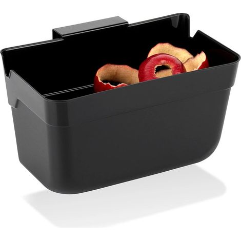 Poubelle suspendue, noire, 2,5 L, 22,5 x 15 x 13,5 cm (1/5)