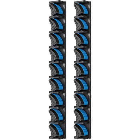 Lot de 2 supports verticaux pour cannes à pêche, support mural pour cannes à pêche, 2 supports pouvant contenir jusqu'à 18 cannes (1/5)